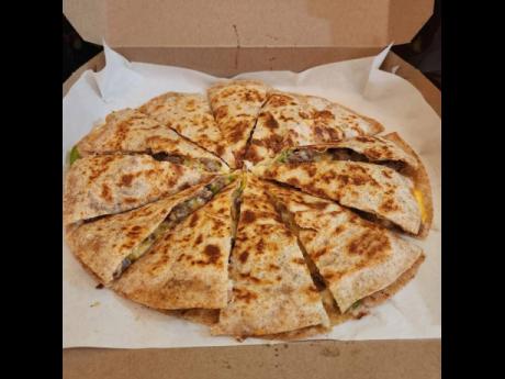 Have your fill of this family-sized beef quesadilla.