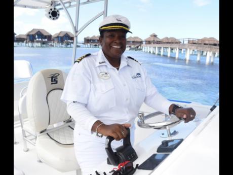 Credit: Ashley Anguin Boat Captain Sydelle Gifford speaking with The Gleaner in Montego Bay, St James.