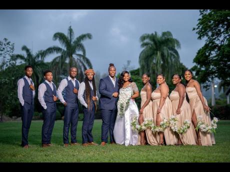 The Grants are grateful for the love they received from their supportive wedding party.