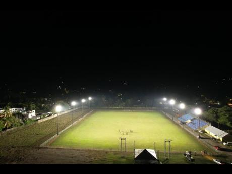 
Carder Park under lights.