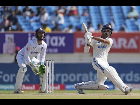 India’s Yashasvi Jaiswal on the go during the fourth day of the third Test between India and England in Rajkot, India, yesterday.