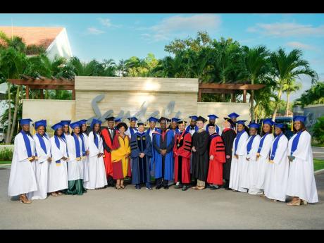 The 2024 batch of graduates from Sandals Corporate University who recently completed their Diploma in Hospitality Leadership programme, along with SCU personnel. 