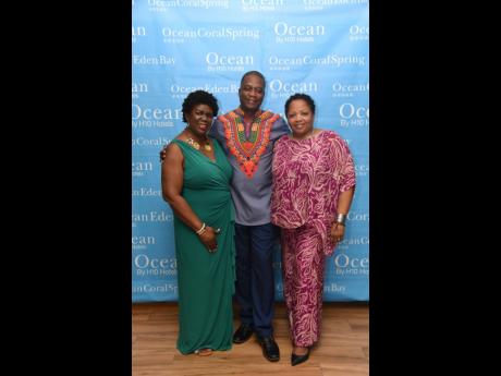 From left: Leisure for Pleasure’s Marion James-Campbell poses with Robert Ferguson, reservations supervisor, Go Jamaica Travel, and Charmaine Tyndale, chief executive officer, Trilogy Travel.