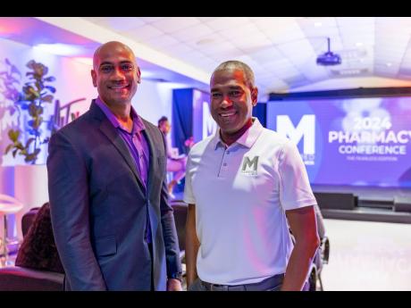 Dr Alfred Dawes (left), general, laparoscopic and bariatric surgeon, and Kurt Boothe, CEO and director of MDS, were captured on Sunday at the 5th Annual MPowered Continuing Education Seminar at the MDS Studio.