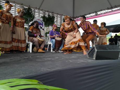 Credit: Paul H Williams The Charles Town Maroons Drummers and Dancers out of Portland in a riveting performance at last Saturday’s coffee festival at Newcastle in St Andrew.
