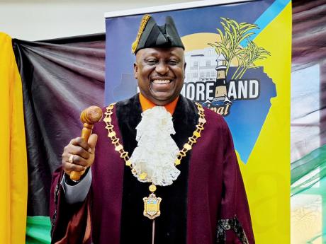 Danree Delancy, chairman of the Westmoreland Municipal Corporation and mayor of Savanna-la-Mar, at the swearing-in ceremony in the parish on Thursday, March 7, 2024.