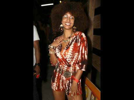 Credit: Nathaniel Stewart Medical student Zoe Hochtritt was '70s chic in a tie-dye romper, accessorised with boho accessories and her beautiful afro.