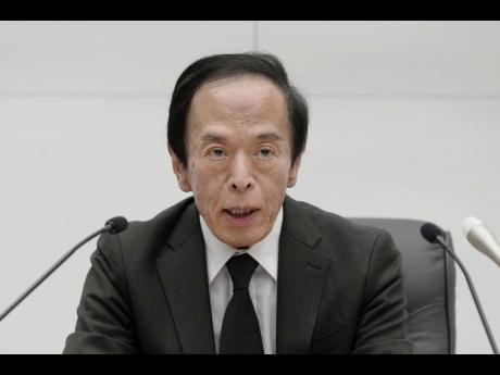 Credit: AP Uncredited Kazuo Ueda, governor of the Bank of Japan, speaks during a press conference at the bank headquarters in Tokyo, Japan, on Tuesday, March 19, 2024.
