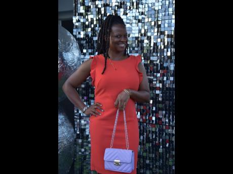 Credit: Antoine Lodge Karleen Scott pairs orange and lilac to create this fun colour-blocking look.