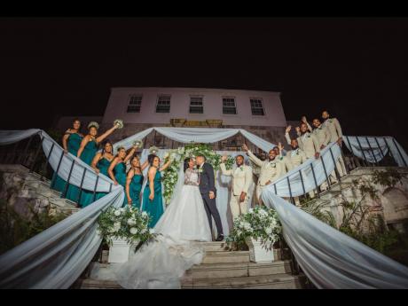 Surrounded by love, the wedding party showed their full support for Mr and Mrs Williams.