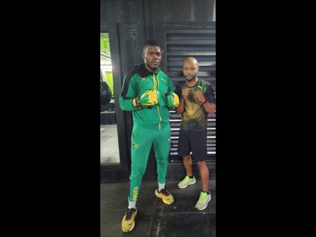 Jerone Ennis (left) and trainer in Jamaica, Sakima Mullings.