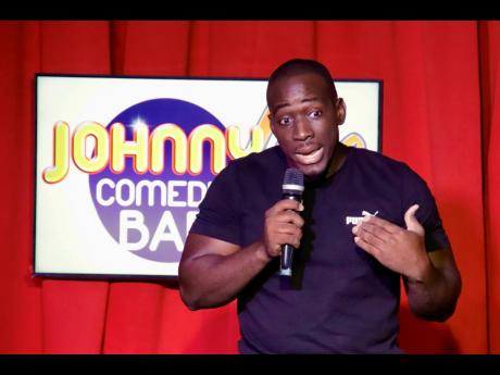 Rasheed 'Pacco' Lewis at the Johnny's Live Comedy Bar season closing show. 