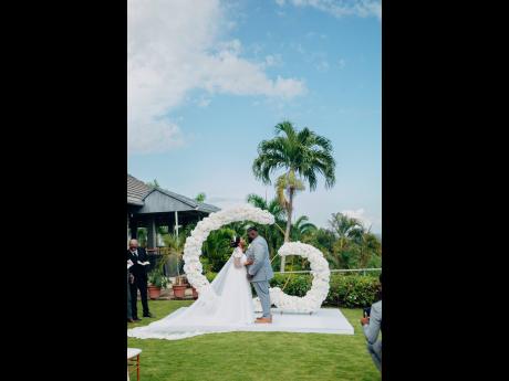 Credit: Joel Photography Marking the sixth anniversary of their meeting Candace (left) and Eric were wed at the Caymanas Golf Club in St Catherine.