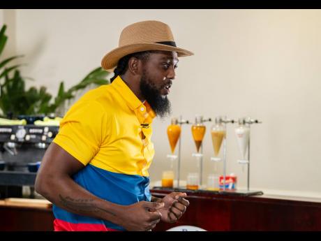 Second-place recipient Ricardo Jackson, representing Colombia, in presentation mode.