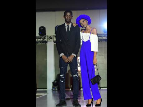 Credit: Antoine Lodge The male and female Saint Fashion Fashion Face of the Caribbean winners, Deandre Carr and Arianna O’Connor.
