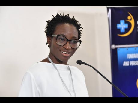 Credit: Contributed Dr Kemi Doll delivers her keynote speech on June 1 during the Caribbean Medical Professionals’ Summit at The Jamaica Pegasus hotel.
