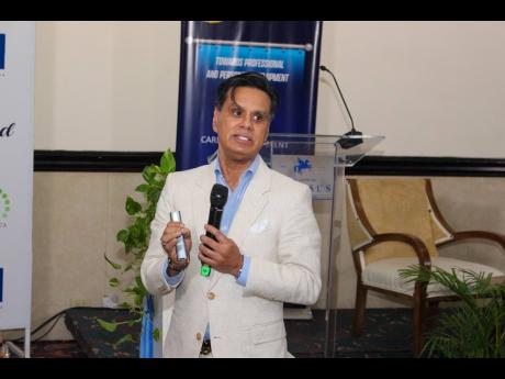 Credit: Contributed Professor Shafi Ahmed during his powerful keynote presentation at the Caribbean Medical Professionals’ Summit on June 2 at The Jamaica Pegasus hotel.