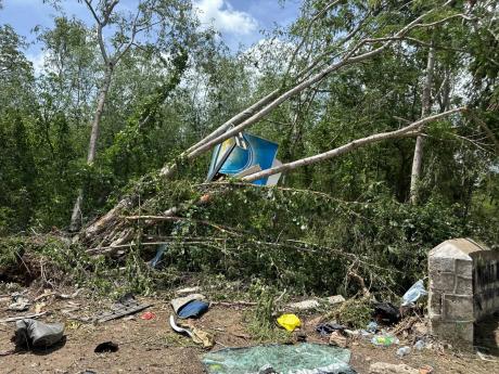 The site along the Font Hill main road in St Elizabeth where Junior Ramsey was reportedly transporting 18 passengers in his Toyota Hiace bus on Thursday morning when the fatal crash occurred.
