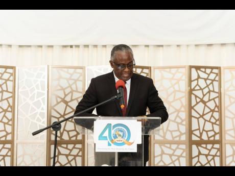Credit: Contributed Custos Rotolorum for Manchester, Garfield Green, during his remarks at the El Instituto de Mandevilla 40th Anniversary Homecoming and Awards Banquet, held at the Golf View Hotel in Mandeville.