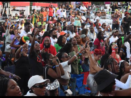 Patrons enjoying the performances at Reggae Sumfest Night 1 at Catherine Hall Entertainment Centre in Montego Bay on Friday July 21, 2023.