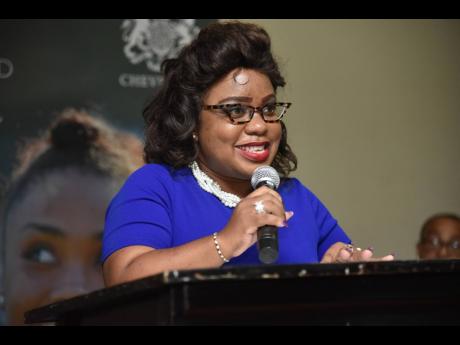 Chief Project Lead Najuequa Barnes speaking at the launch of the Your Mind Matters project last December.
