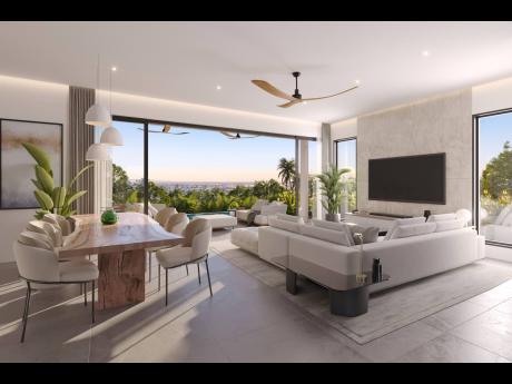 The living room of one of the Sierra homes. 