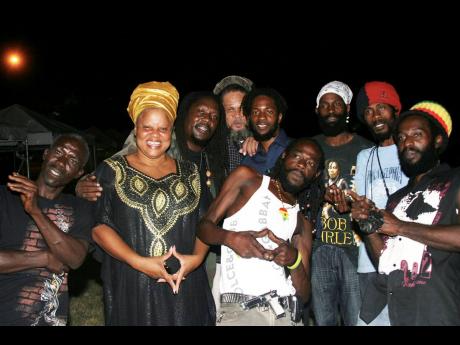 Music industry practitioners enjoying the International Reggae Day festivities held at the University of the West Indies Undercroft on Tuesday July 1, 2008.` 