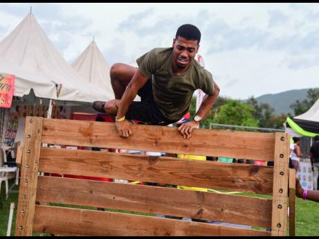 Credit: Antoine Lodge Though Luroy Gordon was confident prior to starting, SamRock Obstacle Course proved itself a challenge.