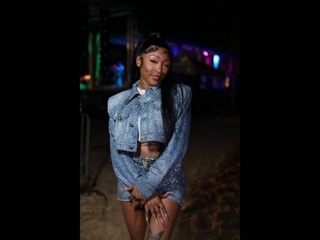 Dancehall artiste Stalk Ashley strikes a cute pose for the camera before hitting the stage to thrill fans with her performance.