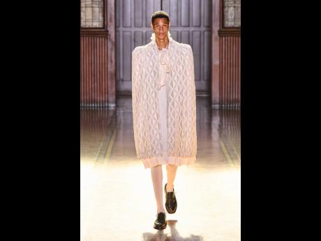 Credit: Contributed Romaine Dixon walked for Meruert Tolegen’s second NYFW collection, staged in a cathedral on the Upper West Side of NYC.