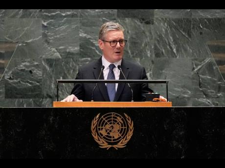 British Prime Minister Keir Starmer addresses the 79th session of the United Nations General Assembly, at the United Nations on Thursday. 