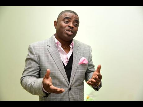 Minister Paul Blake during a post-performance interview with The Gleaner at Junior Tucker’s album launch and birthday bash at Swallowfield Chapel on Saturday night.