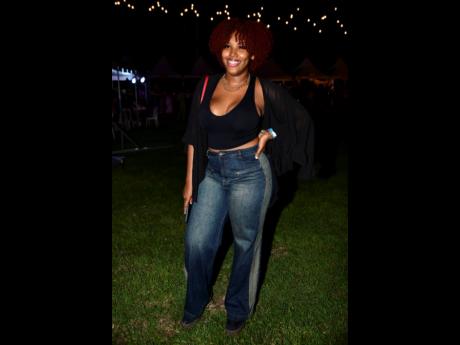 Chanecia Osbourne, broker associate for British Caribbean Insurance Company, pairs her denim with a black crop top.