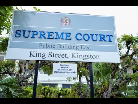 The sign outside the Supreme Court in downtown Kingston. 