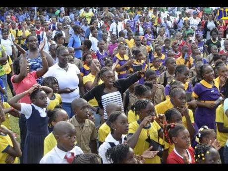 The large gathering of students, parents and teachers at the 2019 staging of the Seville Heritage Expo in St Ann 