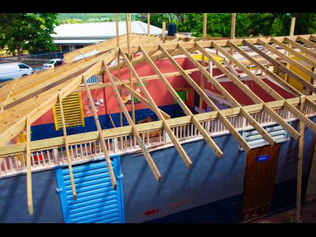 A building housing several classrooms at New Forest Primary and Infant School was severely damaged by Hurricane Beryl in July. The affected classes have been moved to other areas of the school to facilitate repairs to the building.