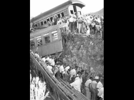 Site of the train crash at Kendal in Manchester on September 1, 1957.