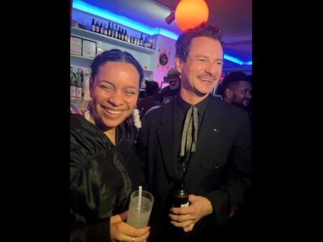 CFDA Womenswear Designer of the Year Rachel Scott and her friend Henry Zankov, who secured a win as the Emerging Designer of the Year – a category Scott won the previous year – enjoyed sips of a Red Stripe and a cocktail at an after-party held in the p