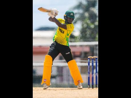 
Jamaica Scorpions batsman Kirk McKenzie drives through the offside during his innings of 90 against the West Indies Academy in a CG United Super50 cricket match at the Sir Frank Worrell Memorial Ground in Trinidad and Tobago yesterday