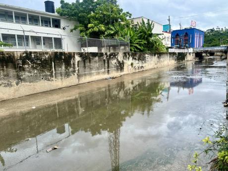 Credit: Photo by Christopher Thomas The North Gully looking quite calm as St James escaped the wrath of Tropical Storm Rafael on Tuesday.