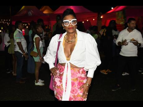 Head of Private Banking at the National Commercial Bank, Audrey McIntosh, was happy to share that her chic ensemble came straight from her closet. 