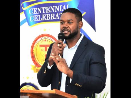 Credit: Albert Ferguson photo Mayor of Montego Bay Richard Vernon speaking at the launch of Mt Alvernia School Family Centennial Celebrations on November 21.