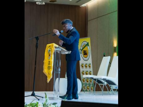 Credit: Contributed Jermaine Nairne, senior manager for talent, performance and culture at the JN Group, delivering his address in plenary session two at the 24th annual Caribbean Bursars’ Conference at the Princess Hotels and Resorts in Green Island, Hanover, recently.