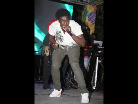 Gospel artiste Johnmark Wigan performing  at Kingston Curry Festival at Devon House on Sunday. 