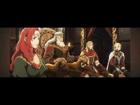 Credit: Brian Cox (second left) as the voice of Helm Hammerhand, the legendary King of Rohan, with Gaia Wise as Héra, the daughter of Helm, Shaun Dooley as Freca, and Michael Wildman as General Targg.