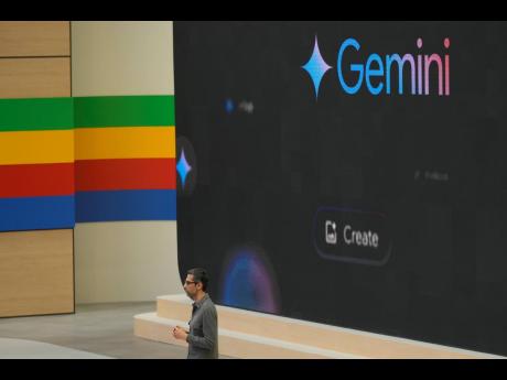 
Alphabet CEO Sundar Pichai speaks about Gemini at a Google I/O event on May 14, 2024.