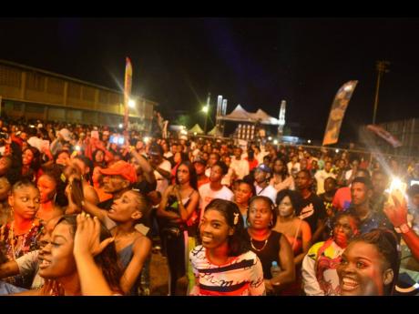 A section of the crowd at Ghetto Splash held at the Waterhouse Mini Stadium in Drewsland, St Andrew on December 17, 2019.