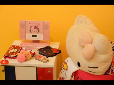 Array of Hello Kitty products in a replica of the Hello Kitty room 
