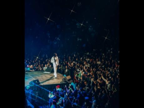 Buju banton in performance at the Barclays Center.