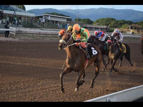 Credit: Anthony Minott File
File photo shows LABAN winning one of his many races at Caymanas Park.